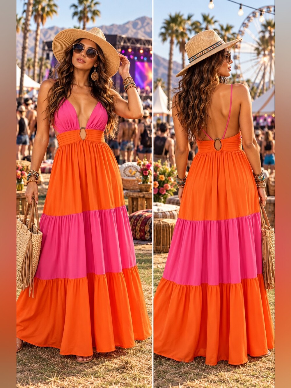 Colorblock Maxi Dress